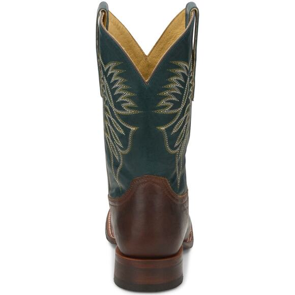 NEW Justin George Strait Western‎ Boots Wide Square Toe Leather Cowboy Rodeo 12 NEW Justin George Strait Western Boots Wide Square Toe  main image 4